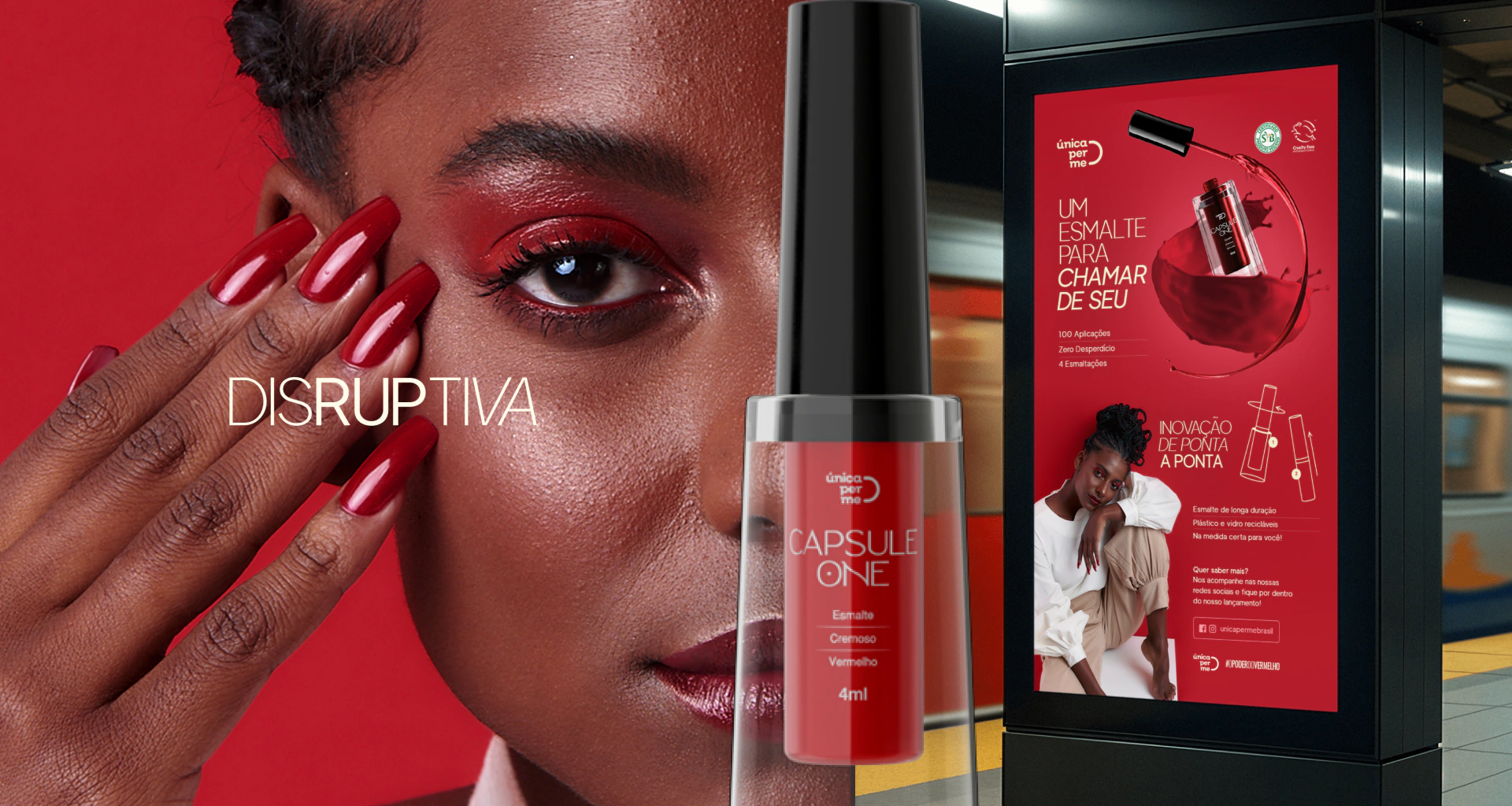 Capsule One digital campaign across media pieces, laptop and smartphone.