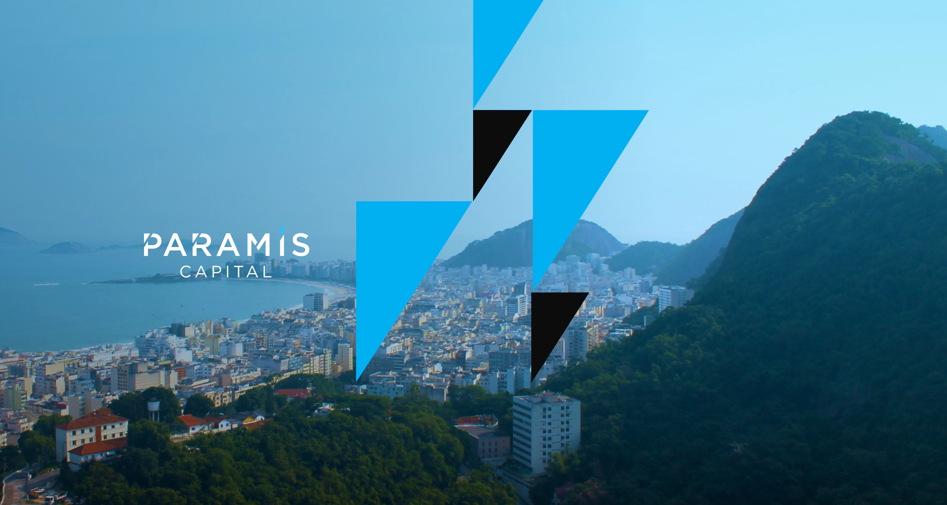 Identidade da Paramis aplicada à paisagem do Rio de Janeiro no visual do website e sistema.