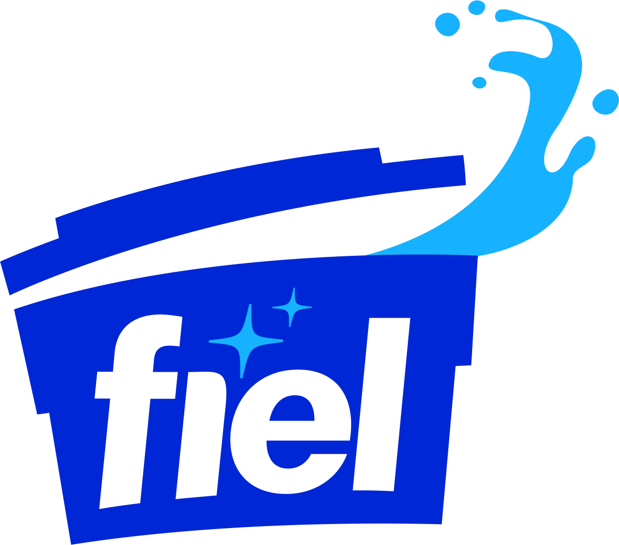 Assinatura da Fiel: símbolo e logotipo na versão colorida da marca.