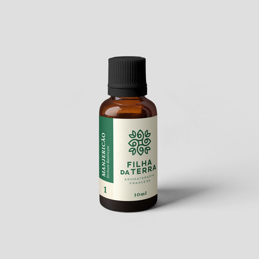 Óleo essencial Manjericão da Filha da Terra, rótulo 1.