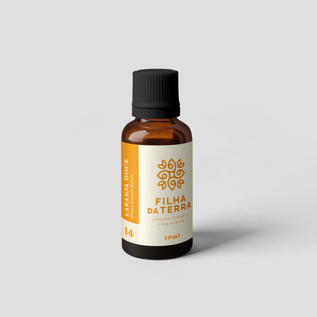 Óleo essencial Laranja Doce da Filha da Terra, rótulo 14.