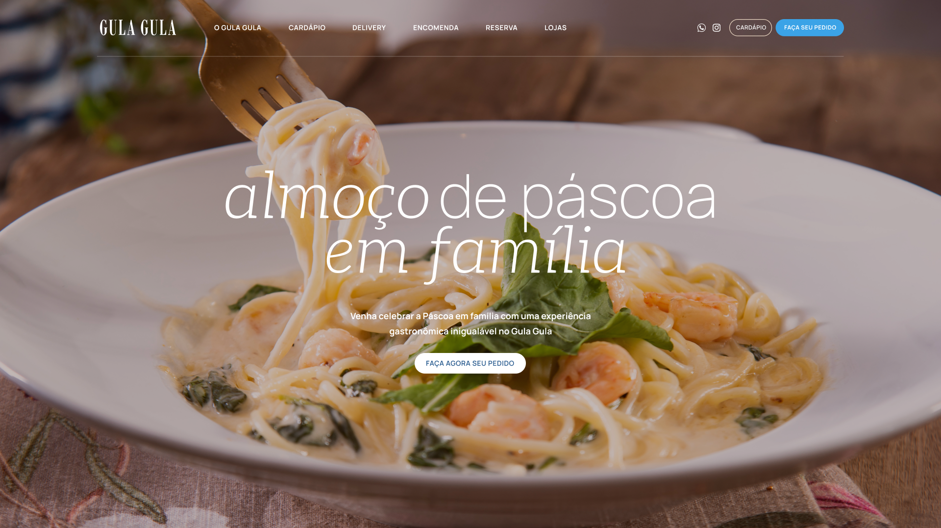 Website do Gula Gula apresentado em versões desktop e celular.