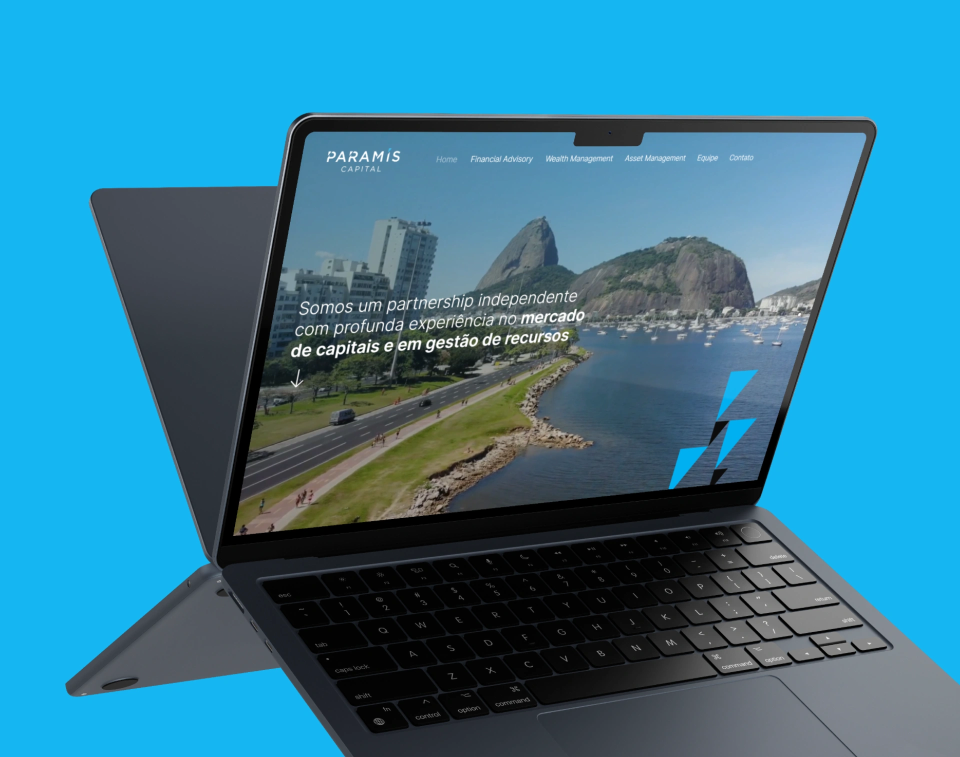 Paramis Capital website presented on a laptop.