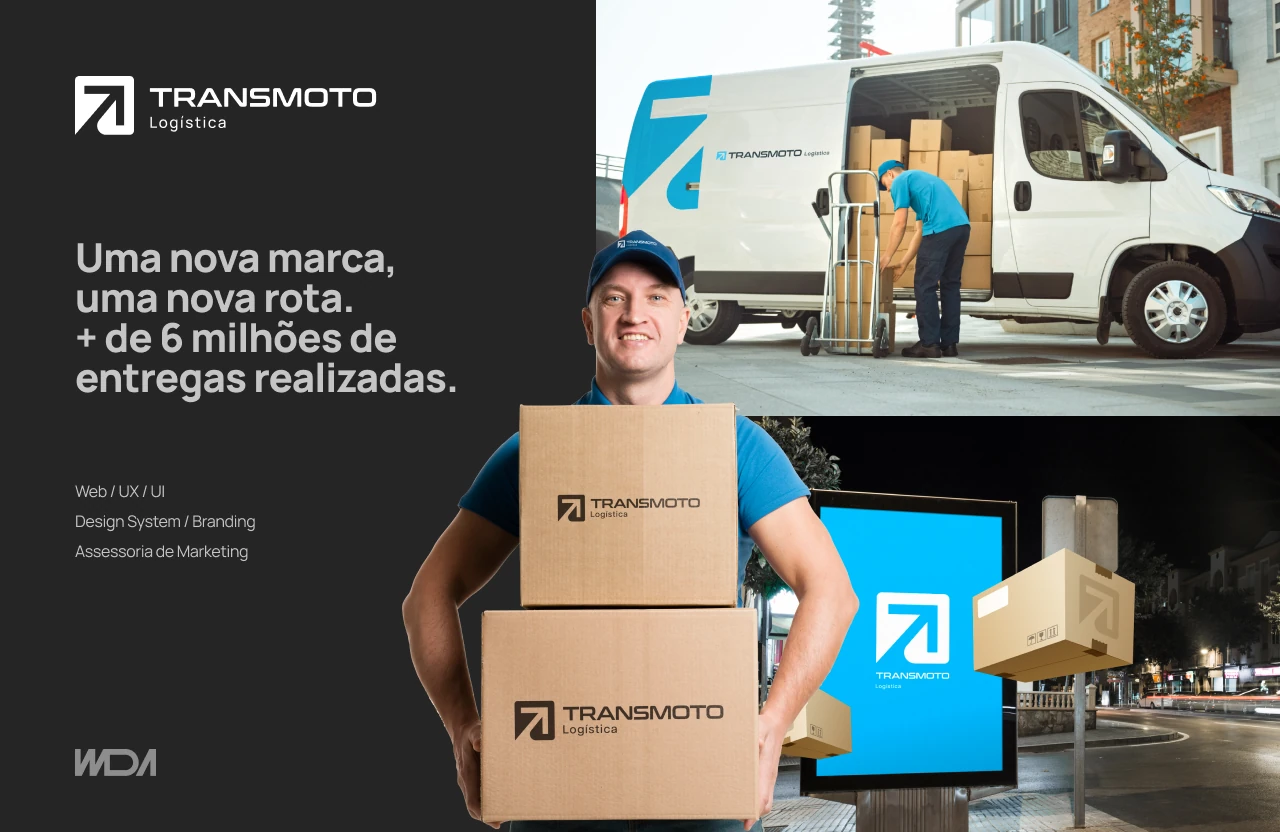 Transmoto Logistica identity and digital presence.